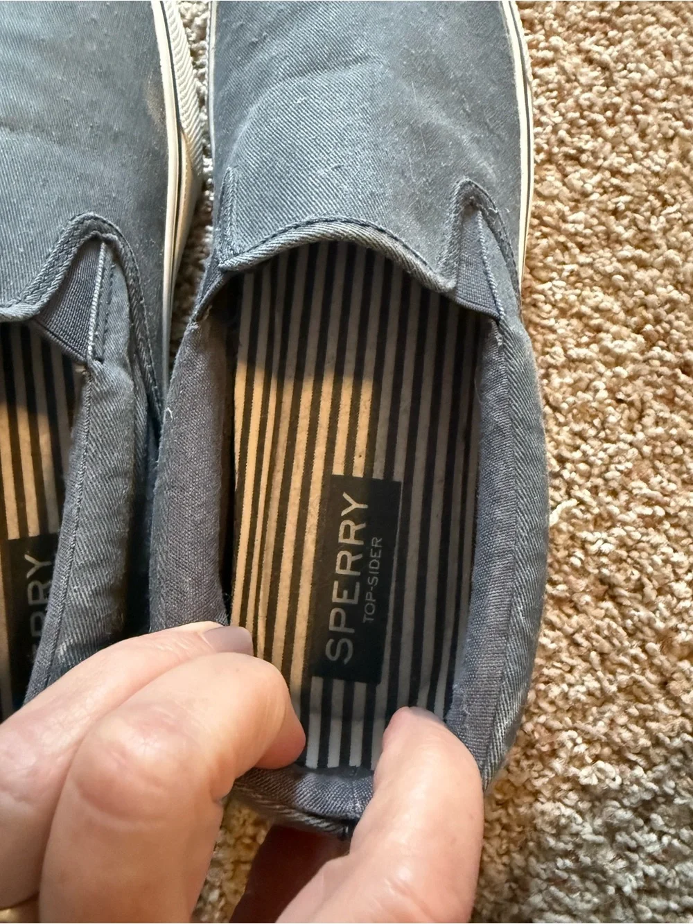 Sperry loafers. Gray. Good used condition. Men’s size 12